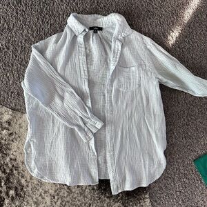 Lulu’s Baby Blue Gauze Button-Up Shirt – Size Small